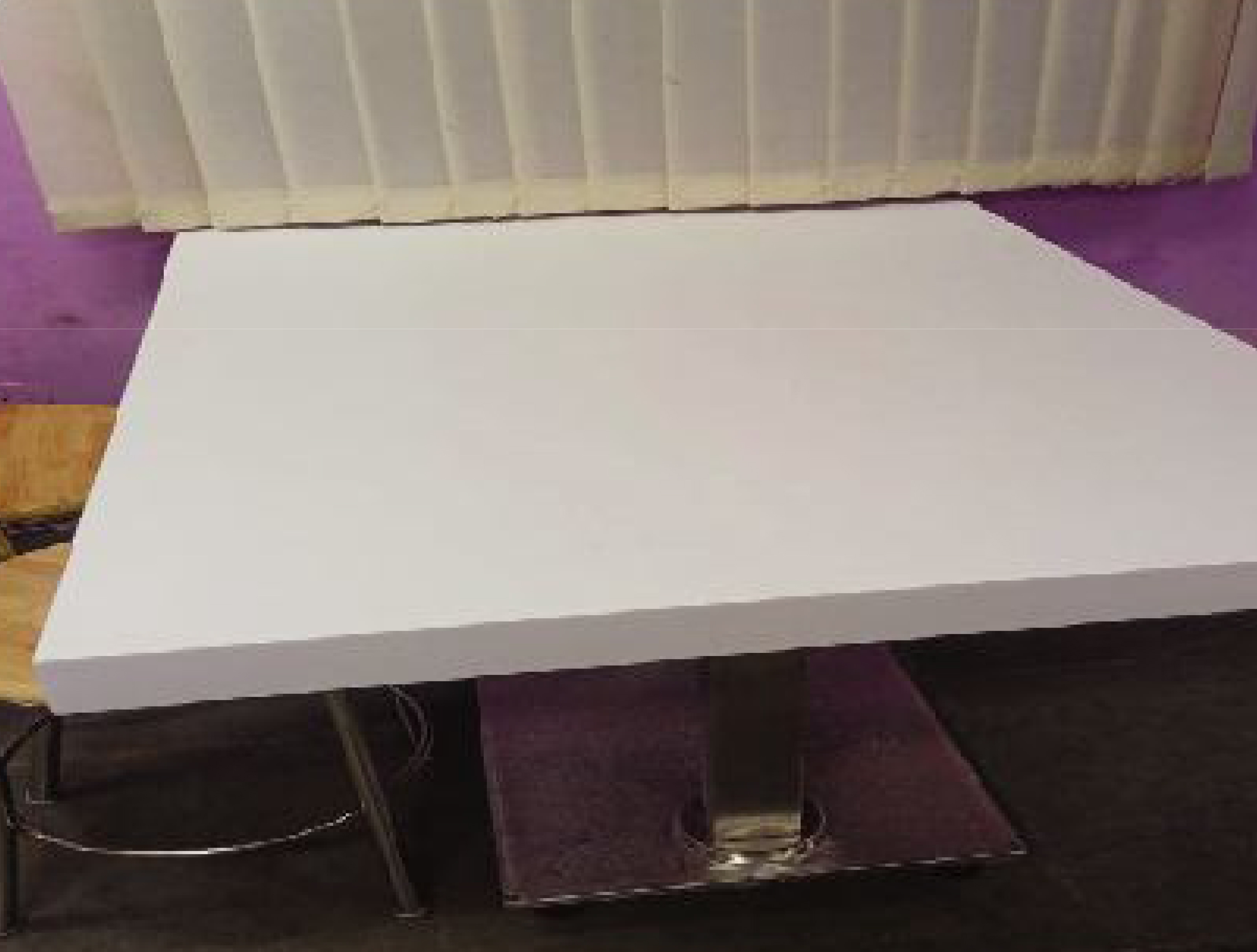 SS 8 Seater Dining Table Attached Chair Type